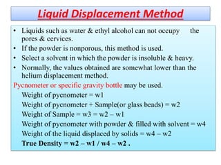 Displaced Liquid Example Micromeritics ppt vijay sharma | PPTX