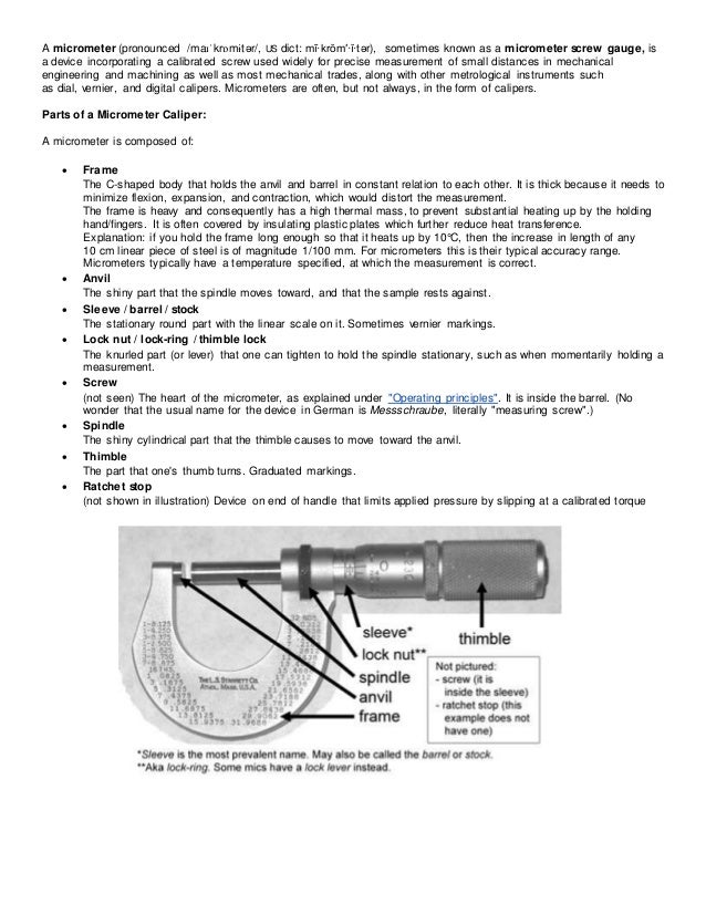 Micrometer caliper