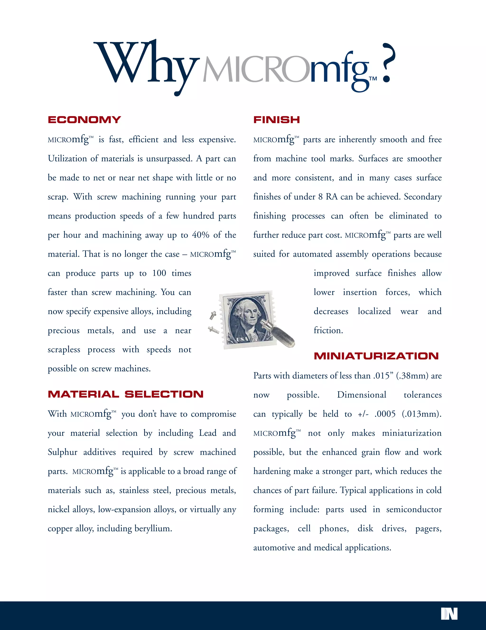 Deringer-Ney: Micro Manufacturing | PDF