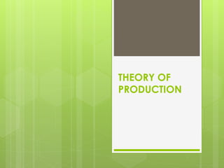 THEORY OF
PRODUCTION
 
