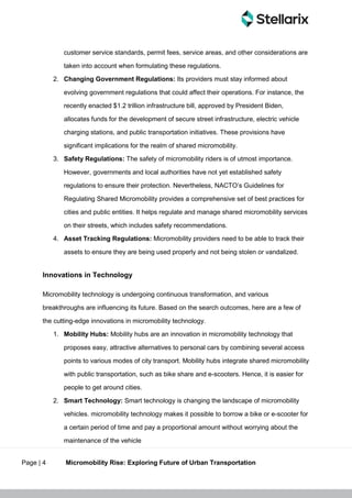 Micromobility Rise: Exploring Future of Urban Transportation | PDF