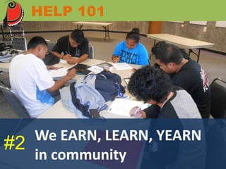 HELP 101 
We EARN, LEARN, YEARN 
in community 
#2 
 
