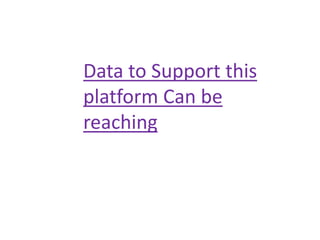 Data to Support this
platform Can be
reaching
 