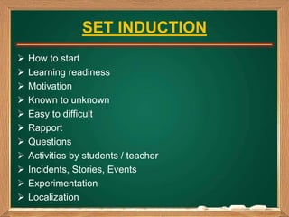 PRESENTATION
 Clear concepts
 Sequential organization
 Exemplification
 Linkages
 Student’s participation
 Activitie...