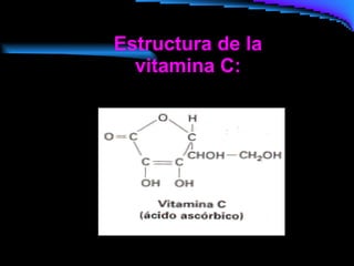 Estructura de la vitamina C:                                                                               