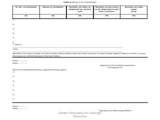 Greater Participation for a Stronger
Democracy
 
