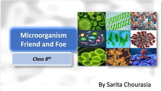By Sarita Chourasia
Microorganism
Friend and Foe
Class 8th
 