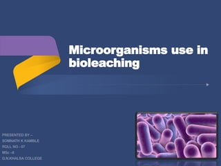 Microorganisms use in
bioleaching
 
