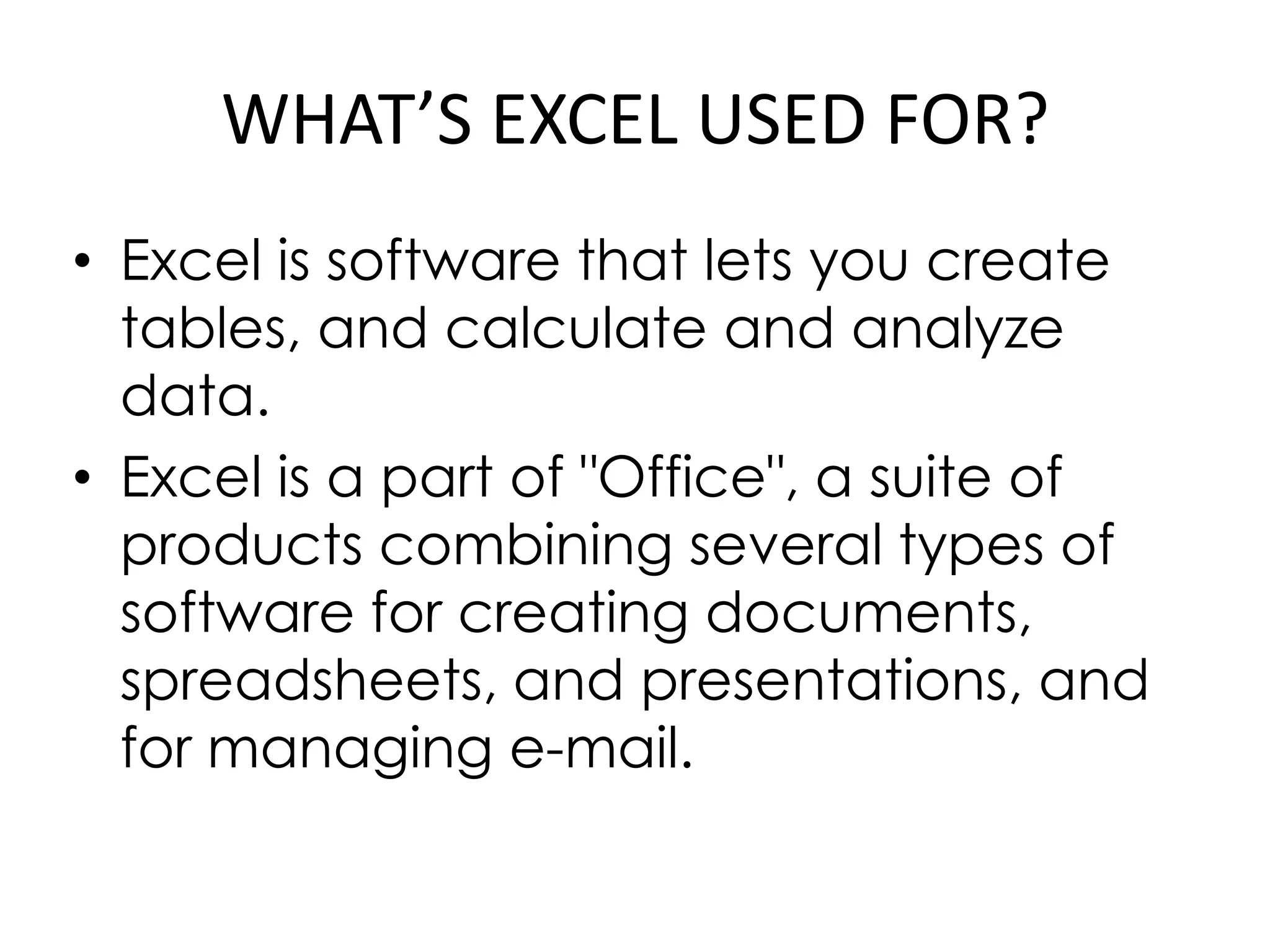 Excel description ppt