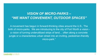 Micro parks how to guide