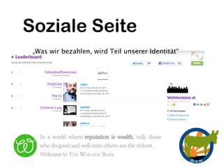 Soziale Seite
 „Was wir bezahlen, wird Teil unserer Identität“
 