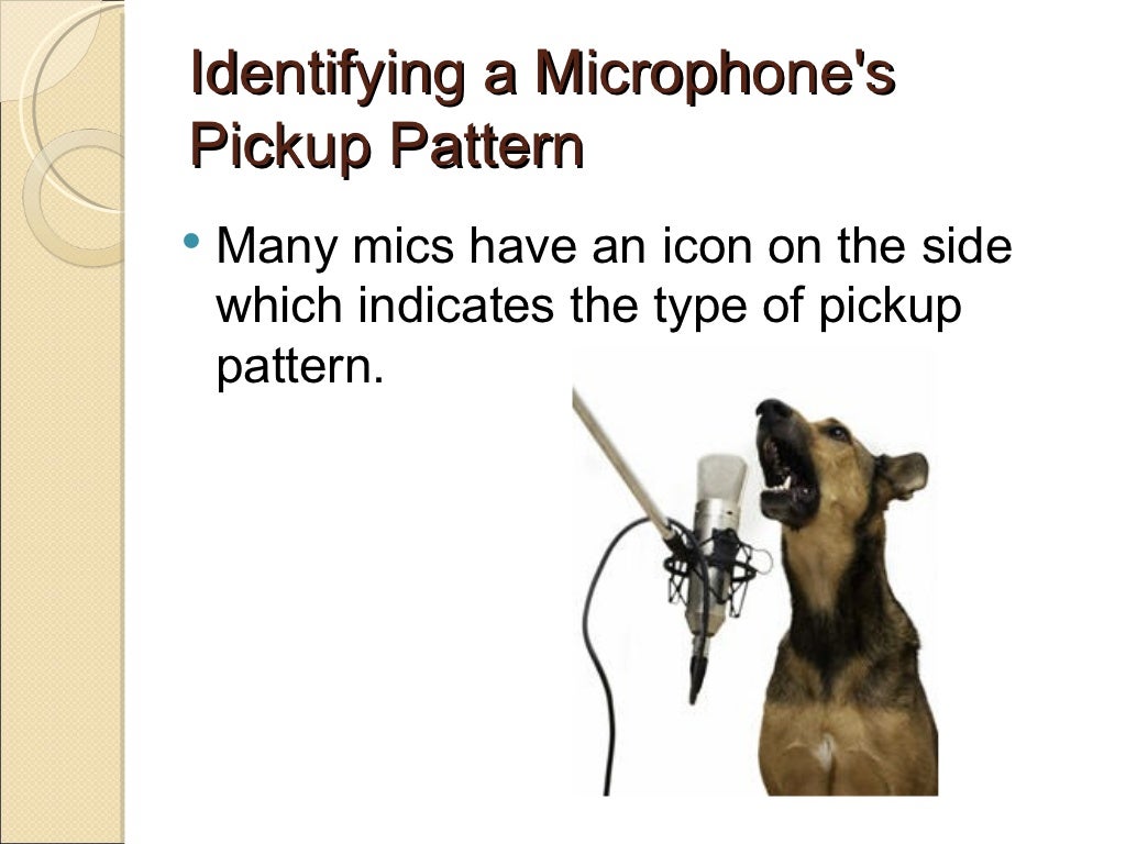 Microphone pickup patterns g