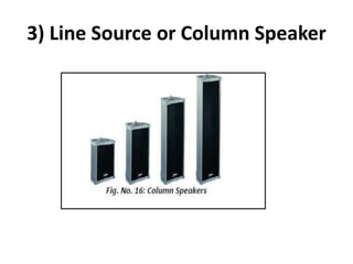 3) Line Source or Column Speaker
 