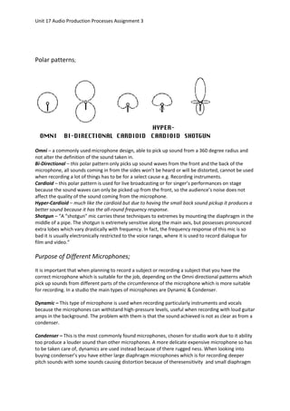 Microphone types and characteristics essay | DOCX