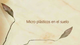 Micro plásticos en el suelo
 