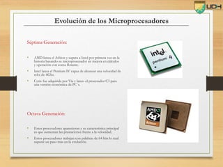 microprocesadores evolucion a lo largo de los años | PPT