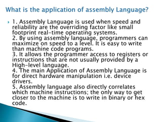 Assembly Language | PPTX