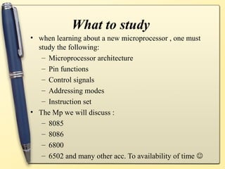 Microprocessor and Application (8085) | PPT