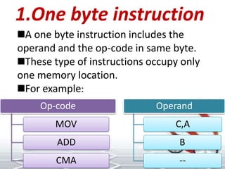 instructions of 8085 Microprocessor | PPTX