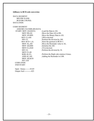Microprocessor 8086-lab-mannual | PDF