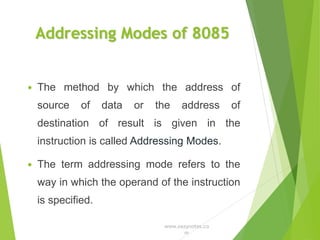 Microprocessor - unit 2-Addressing Modes of 8085 | PPT