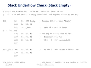 lecture on Microprocessor: Stack and subroutine | PDF