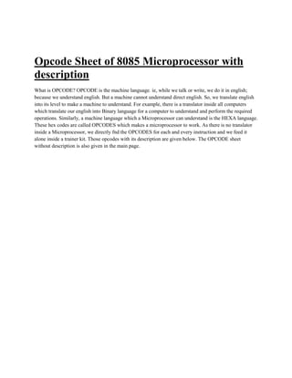 MICROPROCESSOR 8085 WITH PROGRAMS | PDF