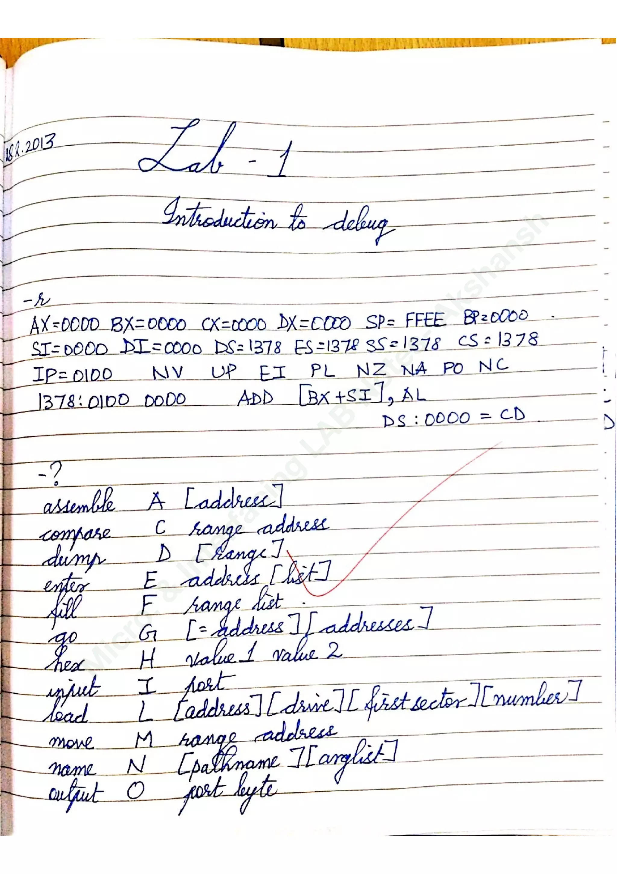 Microprocessor and interfacing lab notes akshansh pdf