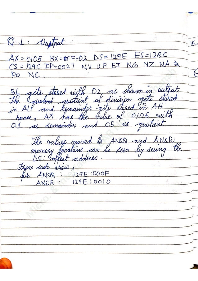 Microprocessor and interfacing lab notes akshansh pdf