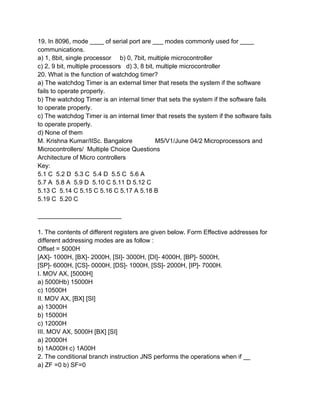 M5 Microcontroller Microprocessorandmicroconrollermcq3 121116120640-phpapp02 | PDF