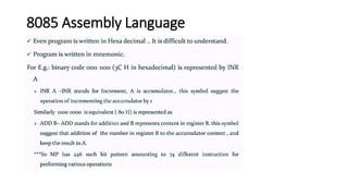 8085 Assembly Language
 