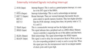 Externally initiated Signals including Interrupt
 