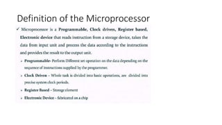 Definition of the Microprocessor
 