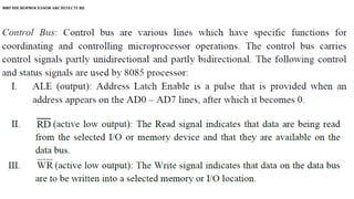 8085 MICROPROCESSOR ARCHITECTURE
 