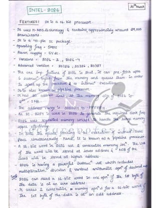 Microprocessor full hand made notes