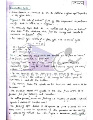 Microprocessor full hand made notes