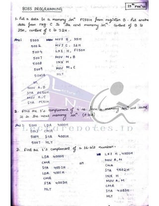 Microprocessor full hand made notes
