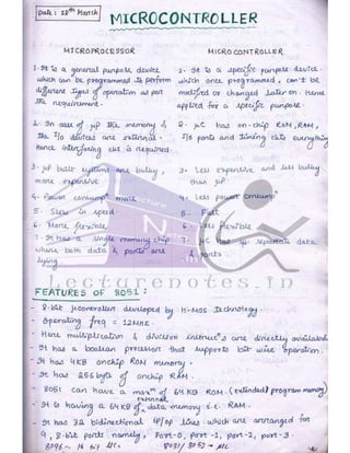 Microprocessor full hand made notes