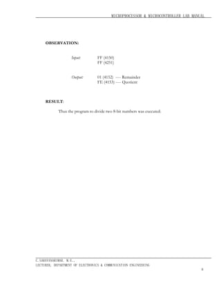 Microprocessor lab | PDF