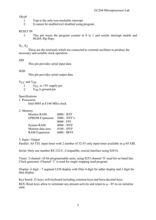 Microprocessor lab manual | PDF