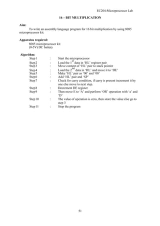 Microprocessor lab manual | PDF