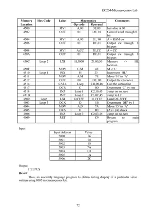 Microprocessor lab manual | PDF