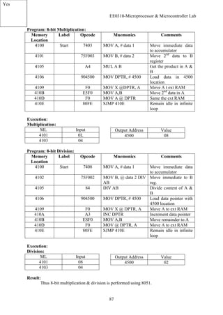 Microprocessorlabmanual ee0310 | PDF