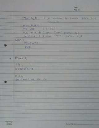 Date: I I
Page No.:
fYf)) A~ ~ • Cle!:- 9-l(l' ...... J.r, --'t>'A' d)_
, O"'iiev:',..,, •S dvr~.~t1C :,...-+n
~ V
...,
a.er ·- ,' -.l-..- .
MOV B.i='10
f)j AB
o , d3 1 ,
, ,"' s,an
Ml"'l'l '-t2. H, 6
0
., 8en:)'be. "ones " r-.AO.t~,,~ A~.. l .
I V
M oJ L< I I-{ .. A •
" 5--'01r€.,
e~ 'TE tJS ,,
()r ~t-+fo () a.:~n:
, I J
11. IA·"'' •
0
~
5:SMP wAT
I=N1)
0 Q1-'.Q.1 l.- •
,,
f /p:.


I
.,
'D ~ 07<,'.?.f"'l 0
f=F
Q
o lo :..
I I /
D~ o ttio
0
02 05 Olt
I>
~
,,
11
,,
:1
Ao.iAy,:;r
(!;'
Teacher's Signature
~ Yourf..ud<y&ond
 