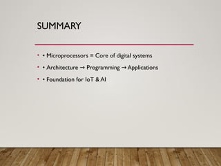 introduction Microprocessor Presentation | PPTX