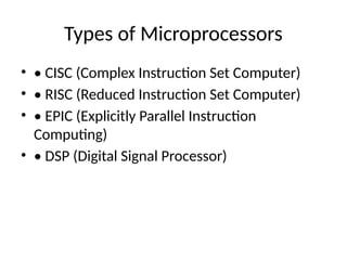 Comprehensive Overview of Microprocessors: Architecture, History, and ...