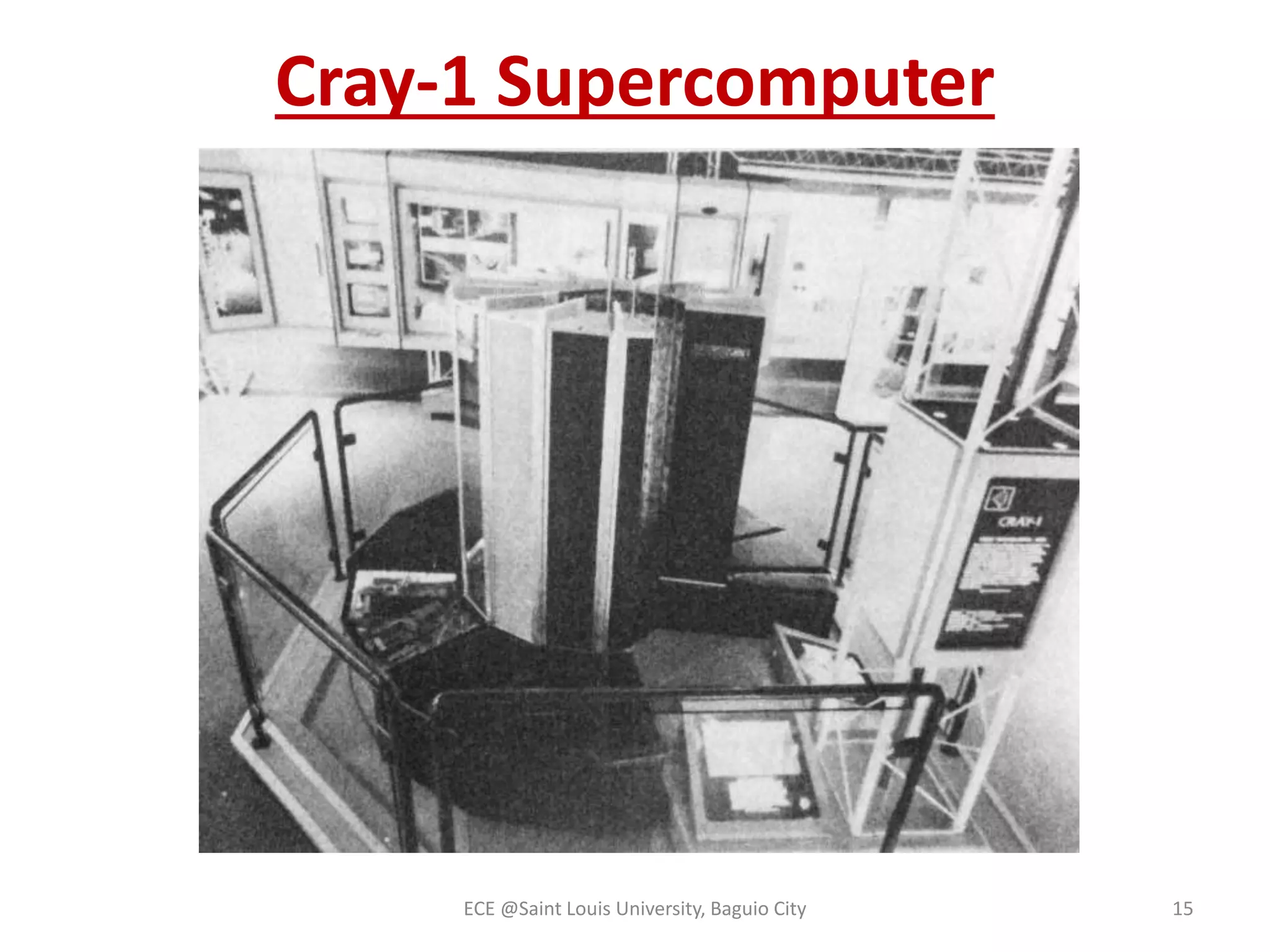 Cray-1 Supercomputer 
ECE @Saint Louis University, Baguio City 15 
 