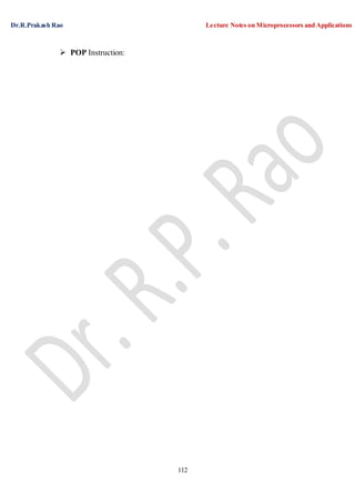 Dr.R.Prakash Rao Lecture Notes on Microprocessors and Applications
112
 POP Instruction:
 