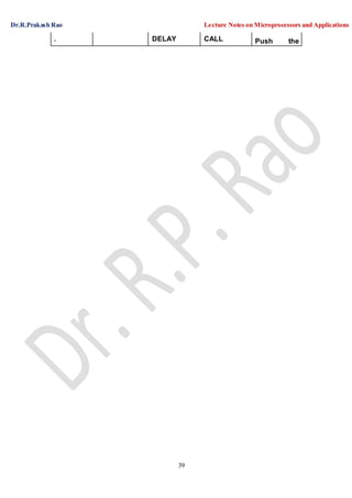 Dr.R.Prakash Rao Lecture Notes on Microprocessors and Applications
39
. DELAY CALL Push the
 