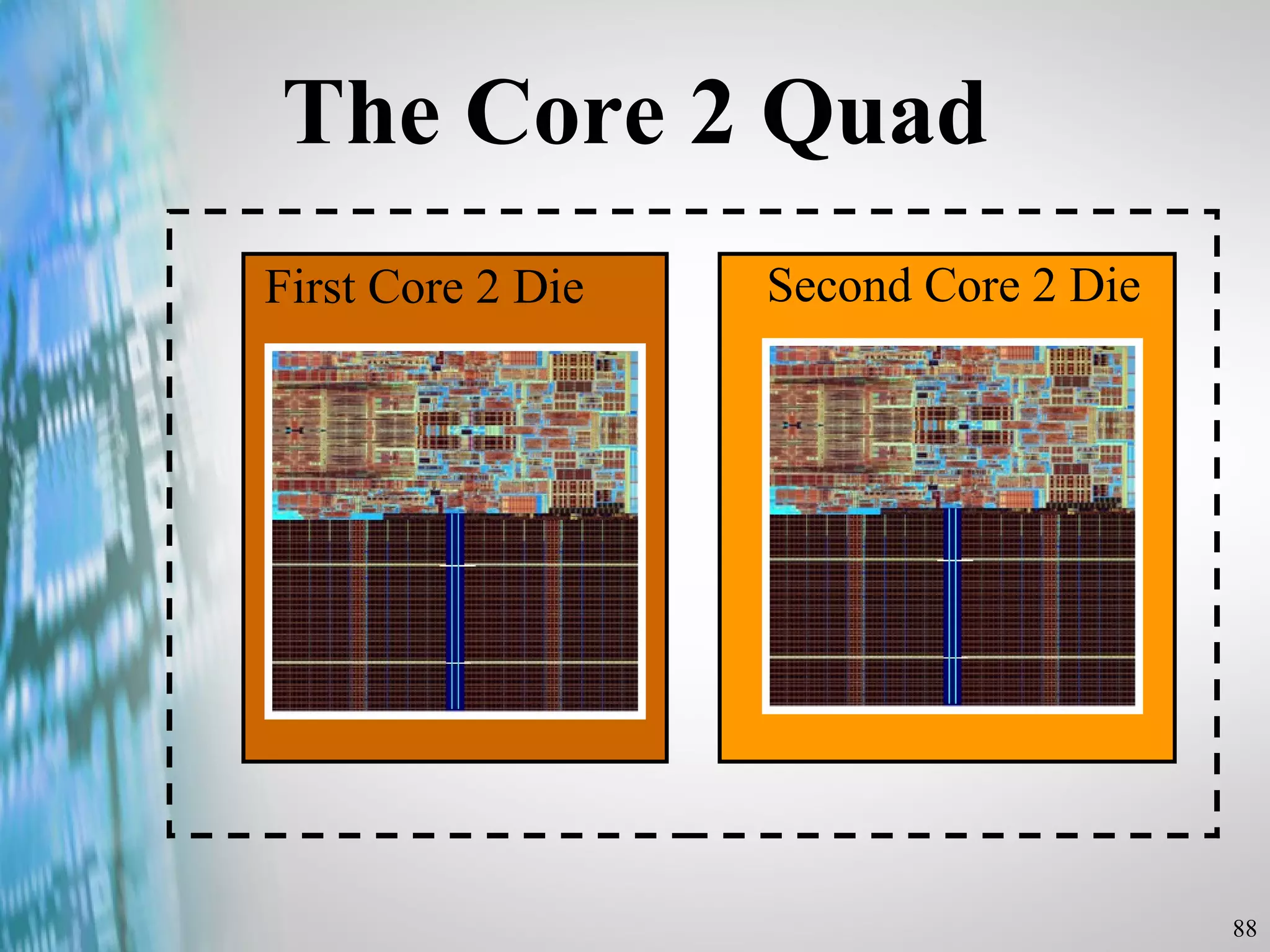 The Core 2 Quad First Core 2 Die Second Core 2 Die 